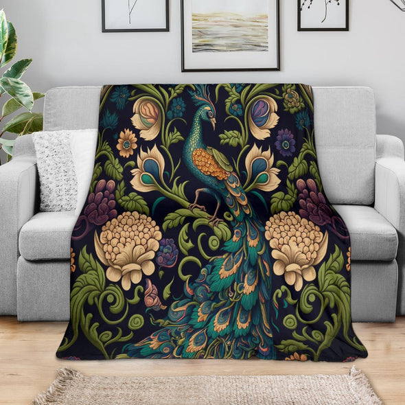 Jungle Peacock Premium Blanket - Crystallized Collective