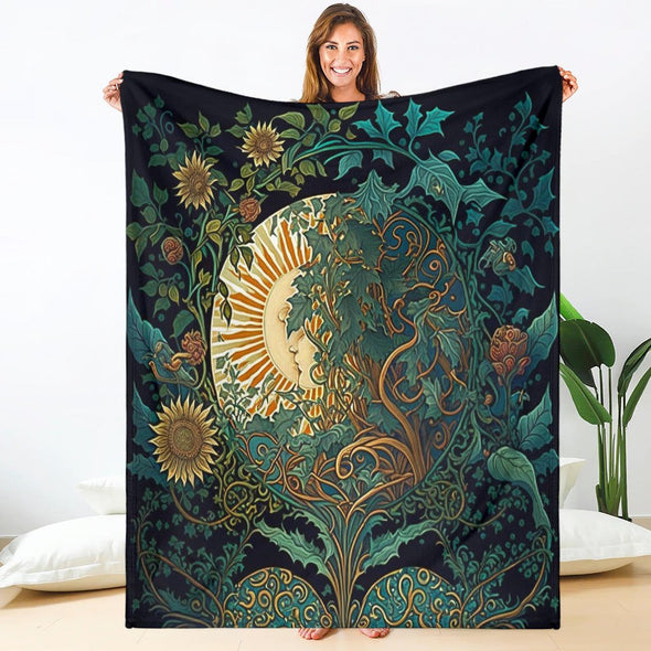 Jungle Sun and Moon Premium Blanket - Crystallized Collective