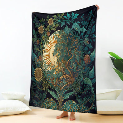 Jungle Sun and Moon Premium Blanket - Crystallized Collective