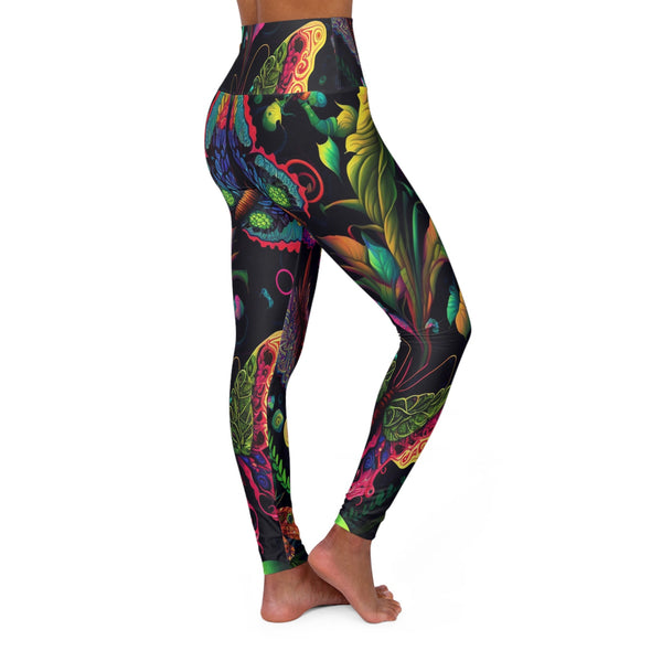 Jungle Vines Butterflies High Waist Yoga Legging: Ornate & Colorful Bliss - Crystallized Collective