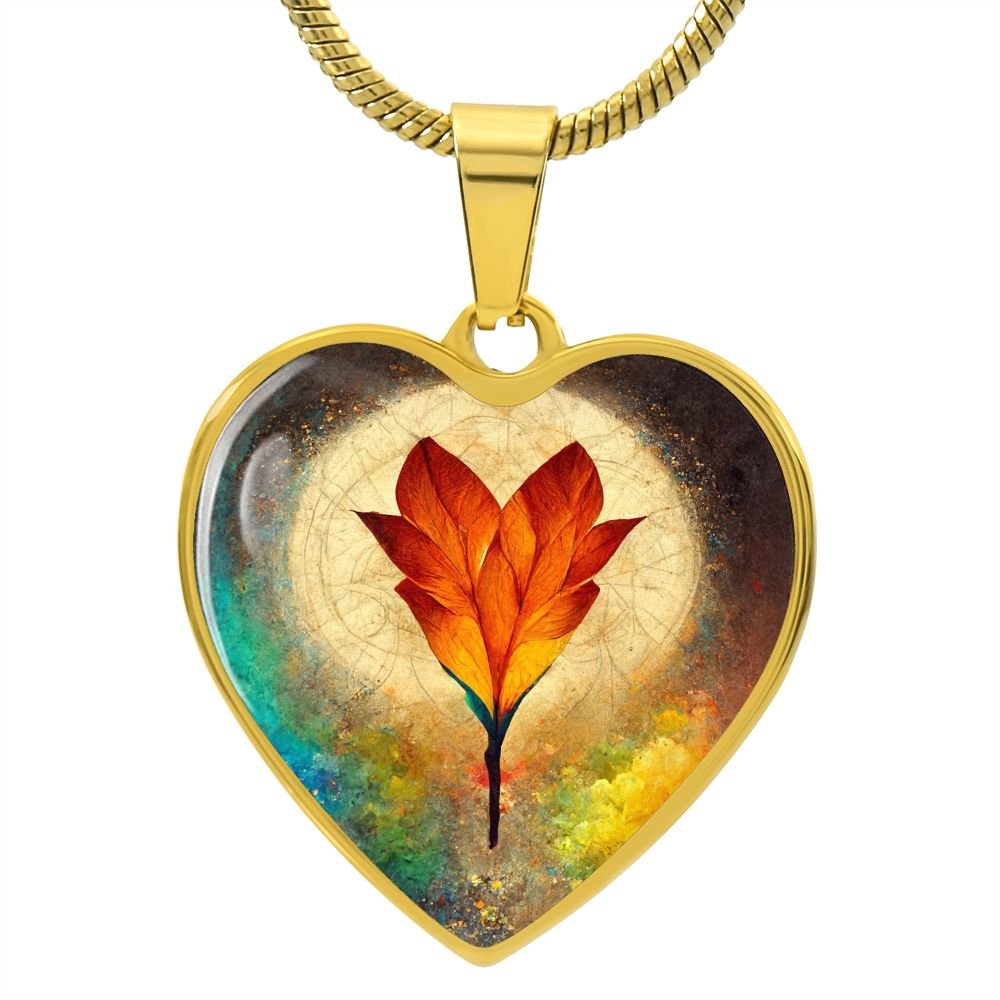 Lucky Feather Heart Necklace - Crystallized Collective
