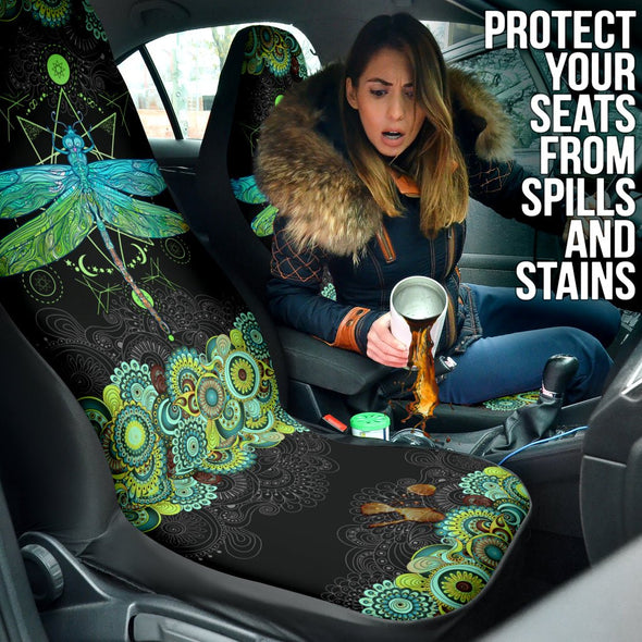 Mandala Dragonfly Car Seat Covers - Crystallized Collective