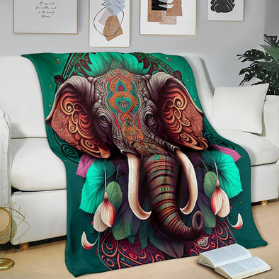 Mandala Elephant 2 Premium Blanket - Crystallized Collective