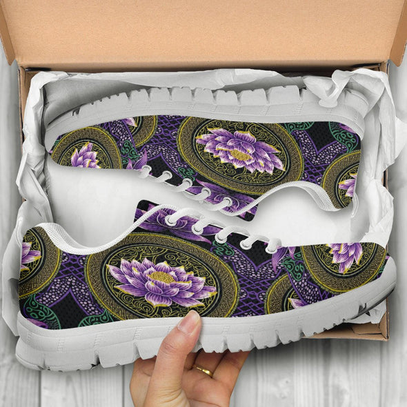 Mandala Purple Lotus Sneakers - Crystallized Collective