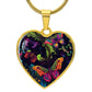 Ornate Butterflies Heart Necklace - Crystallized Collective