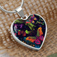 Ornate Butterflies Heart Necklace - Crystallized Collective