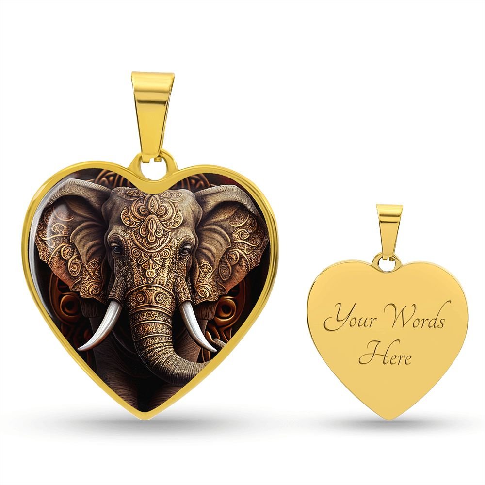 Ornate Elephant Heart Necklace - Crystallized Collective