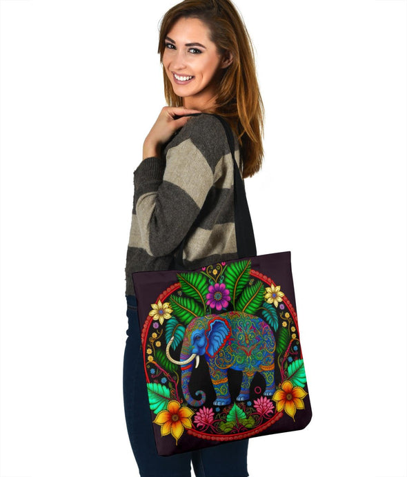 Ornate Elephant Mandala Tote Bag - Crystallized Collective