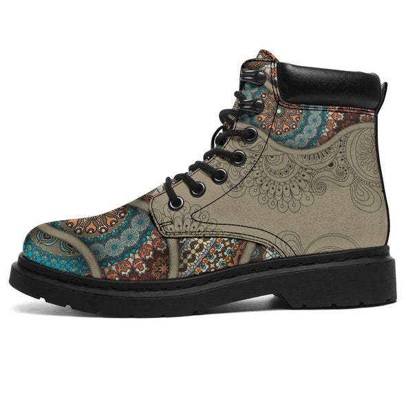 Ornate Floral Boho Suede Boots - Crystallized Collective