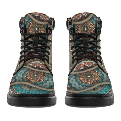Ornate Floral Boho Suede Boots - Crystallized Collective