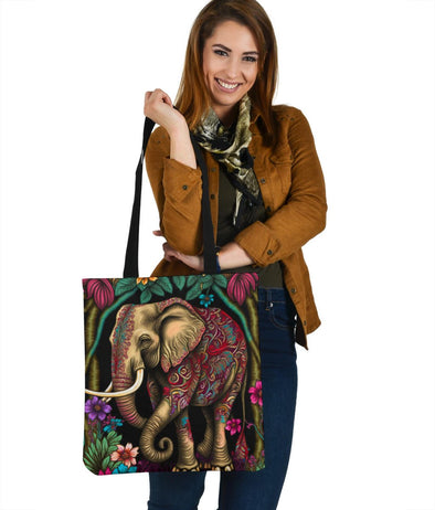 Ornate Jungle Elephant Tote Bag - Crystallized Collective
