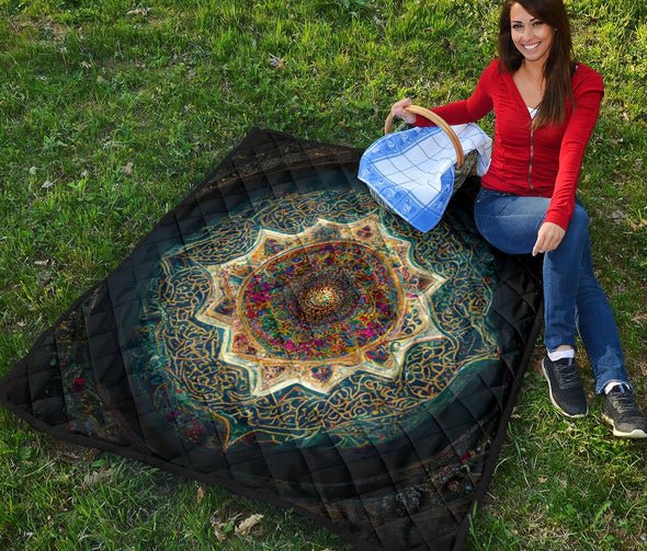 Ornate Mandala Premium Quilt - Crystallized Collective