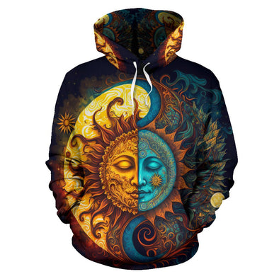 Ornate Sun and Moon Hoodie - Crystallized Collective