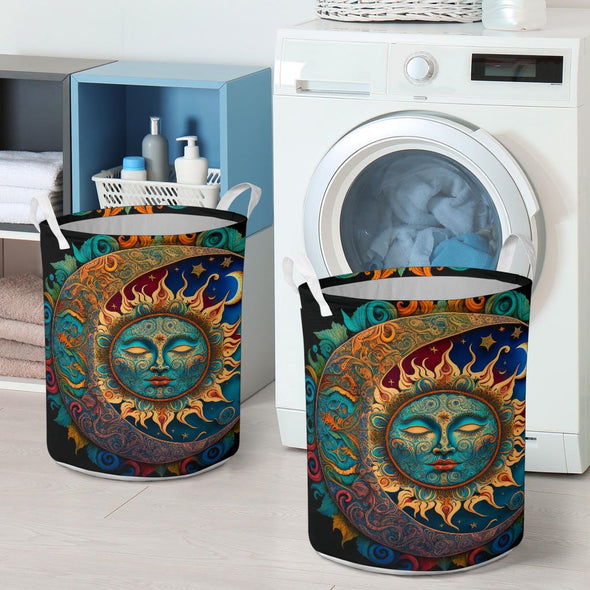 Ornate Sun and Moon Laundry Basket - Crystallized Collective