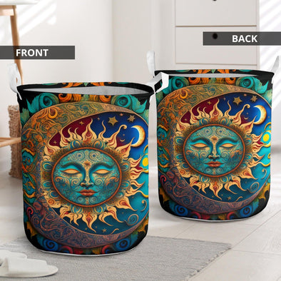Ornate Sun and Moon Laundry Basket - Crystallized Collective