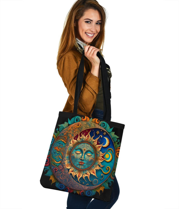 Ornate Sun and Moon Mandala Tote Bag - Crystallized Collective