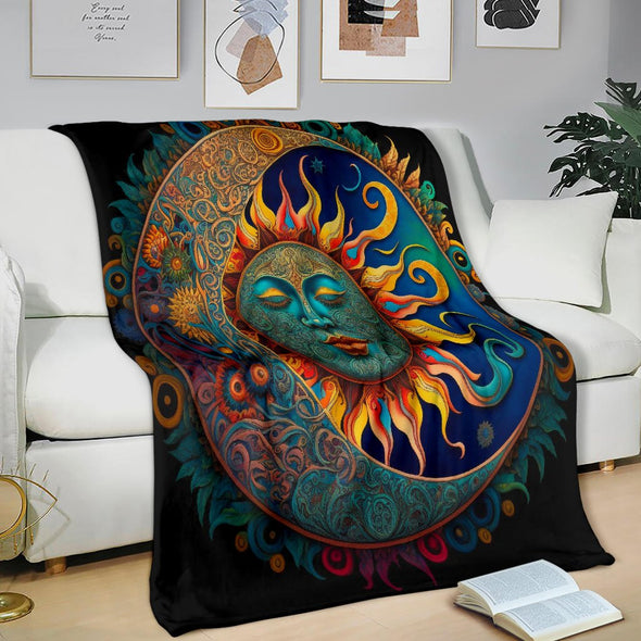 Ornate Sun and Moon Premium Blanket - Crystallized Collective
