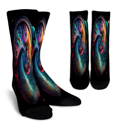 Ornate Swirl Galaxy Socks - Crystallized Collective