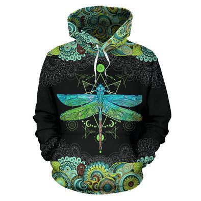 Paisley Dragonfly Mandala Hoodie - Crystallized Collective