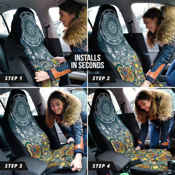 Paisley Dreamcatcher Mandala Car Seat Covers - Crystallized Collective