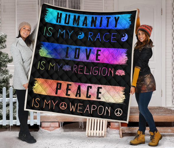 Peace and Love Premium Quilt - Crystallized Collective