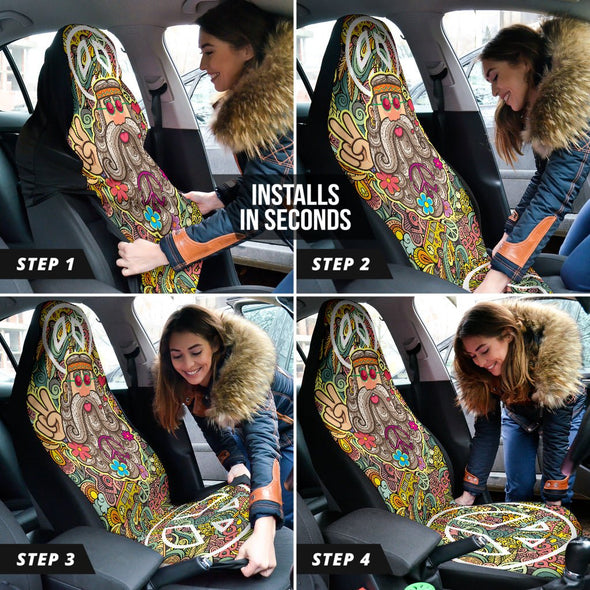 Peace Hippie Car Seat Cover - Crystallized Collective