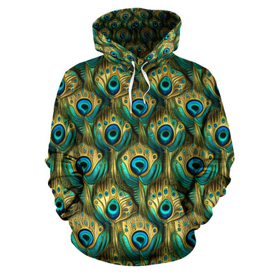 Peacock Feathers Hoodie - Crystallized Collective