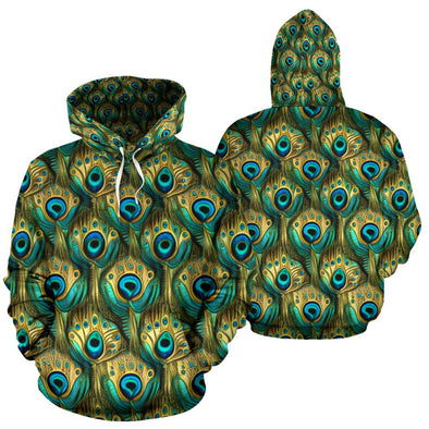 Peacock Feathers Hoodie - Crystallized Collective