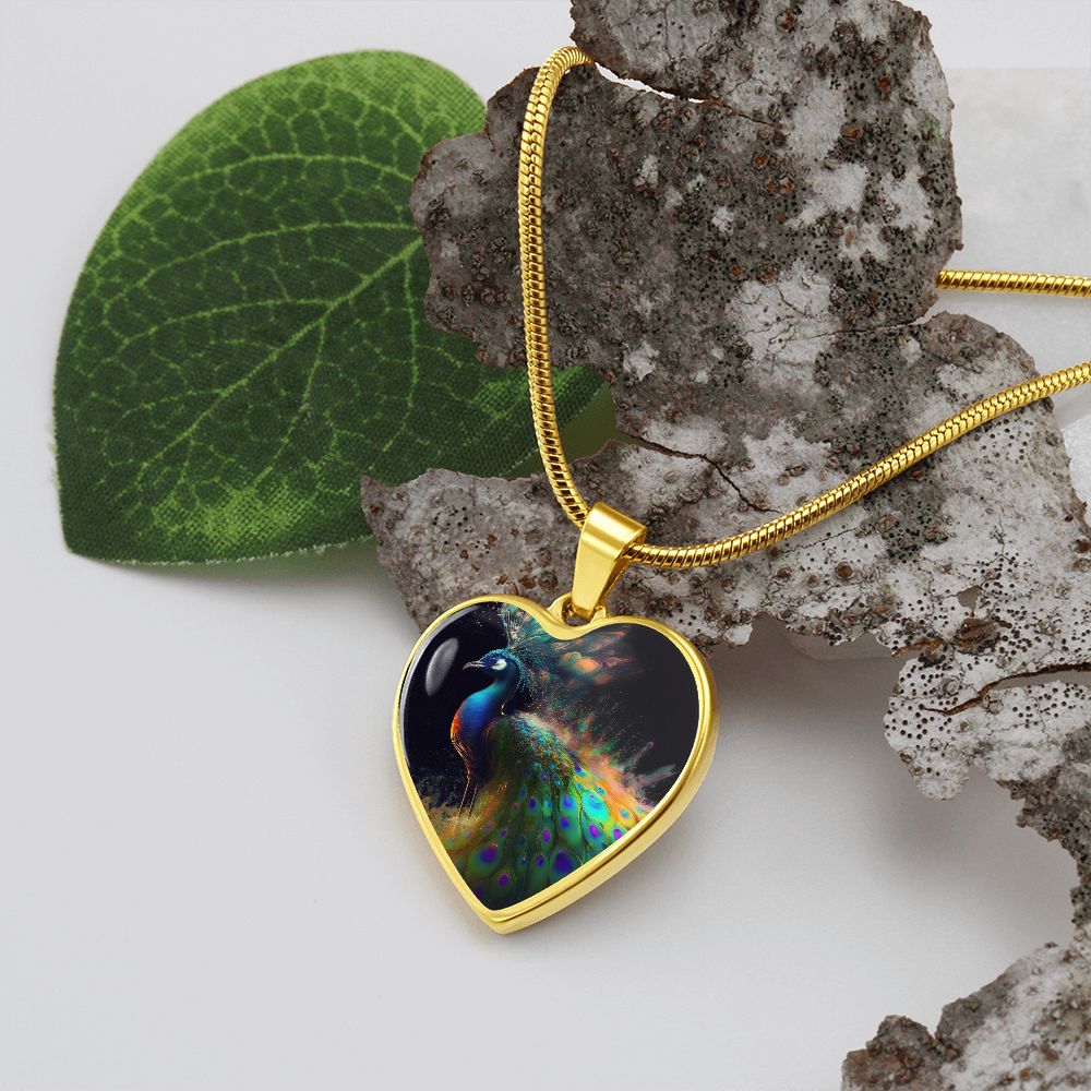 Peacock Heart Necklace - Crystallized Collective