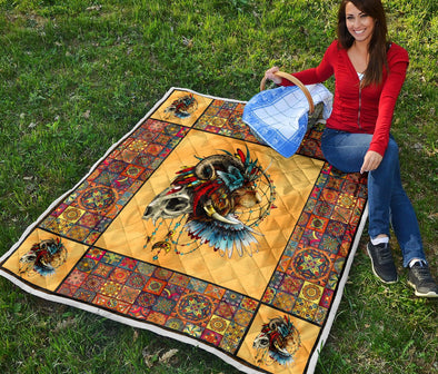 Premium Lion Mandala Quilt - Crystallized Collective