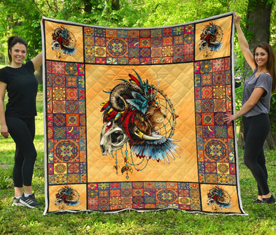 Premium Lion Mandala Quilt - Crystallized Collective