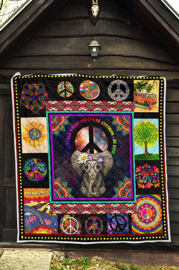 Premium Peace Elephant Quilt - Crystallized Collective