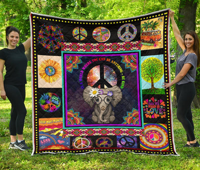 Premium Peace Elephant Quilt - Crystallized Collective