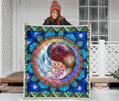 Premium Yin Yang Mandala Quilt - Crystallized Collective