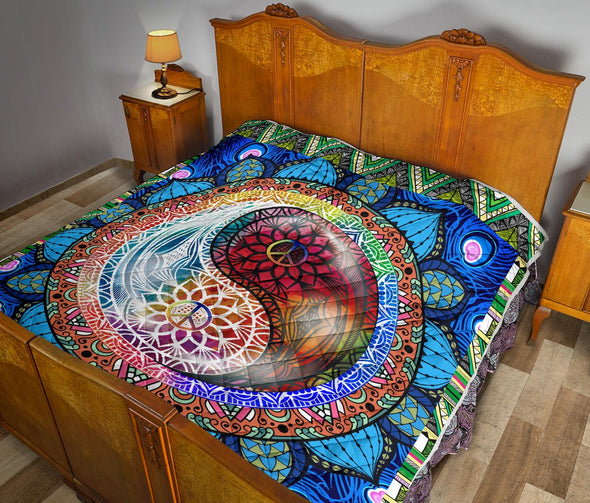 Premium Yin Yang Mandala Quilt - Crystallized Collective