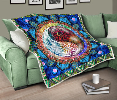 Premium Yin Yang Mandala Quilt - Crystallized Collective