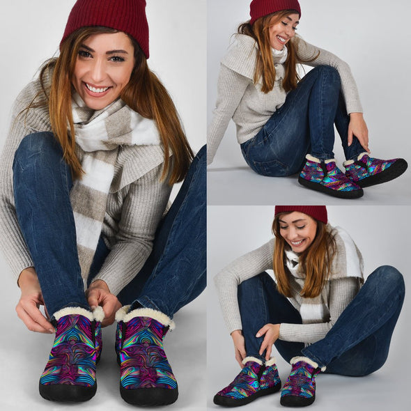 Psychedelic Abstract 2 Winter Sneakers - Crystallized Collective