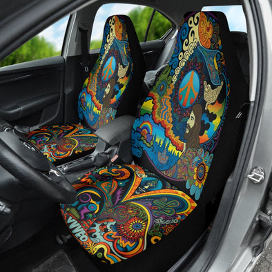 Psychedelic Abstract Peace Hippie Car Seat Cover - Crystallized Collective