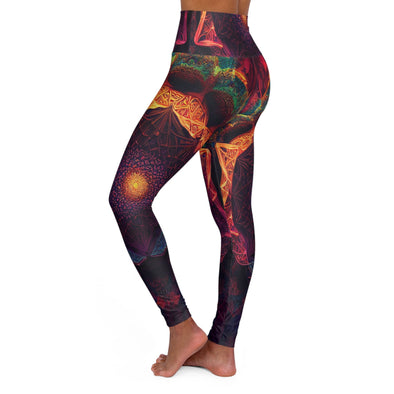 Psychedelic Alhambra Mandala: Vibrant Pink High-Waist Yoga Legging - Crystallized Collective