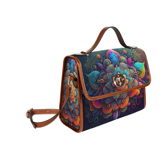 Psychedelic Chakra Mandala Canvas Satchel Bag - Crystallized Collective