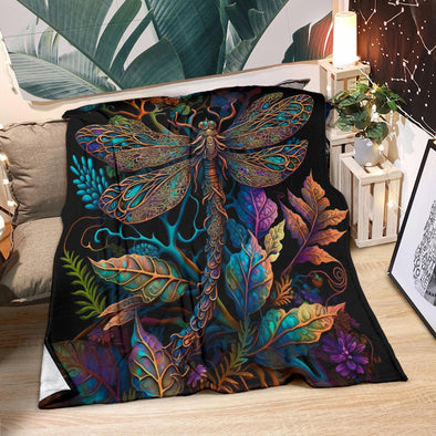Psychedelic Dragonfly Premium Blanket - Crystallized Collective