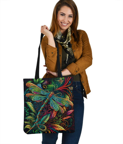 Psychedelic Dragonfly Vines Tote Bag - Crystallized Collective