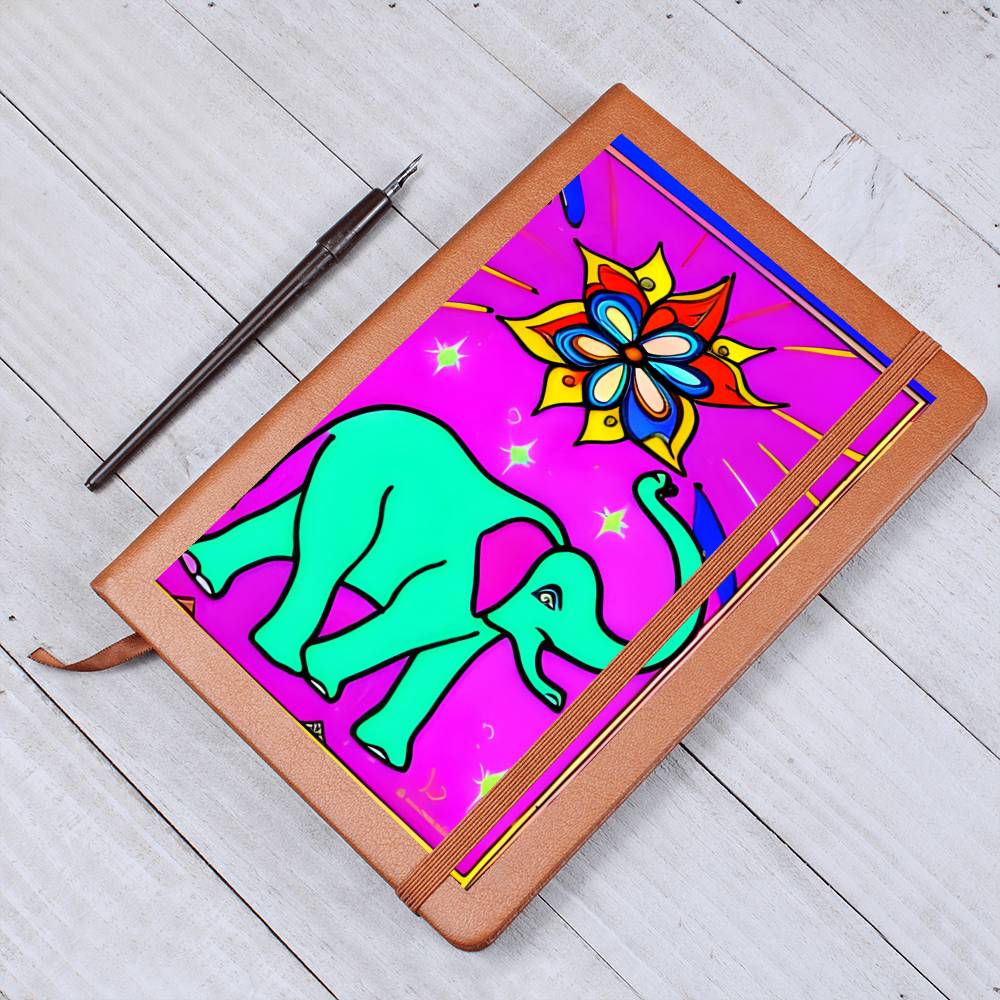 Psychedelic Elephant Art Graphic Journal - Crystallized Collective