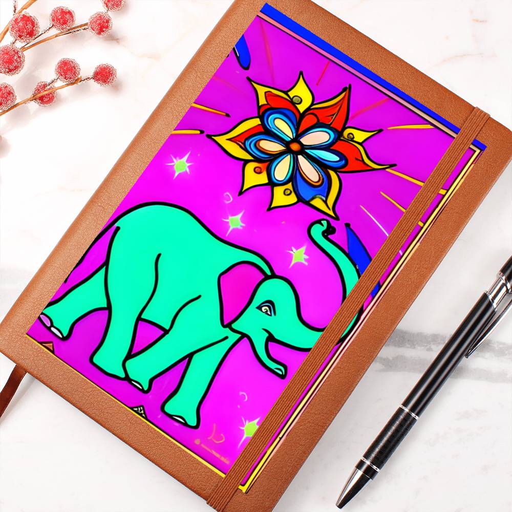 Psychedelic Elephant Art Graphic Journal - Crystallized Collective