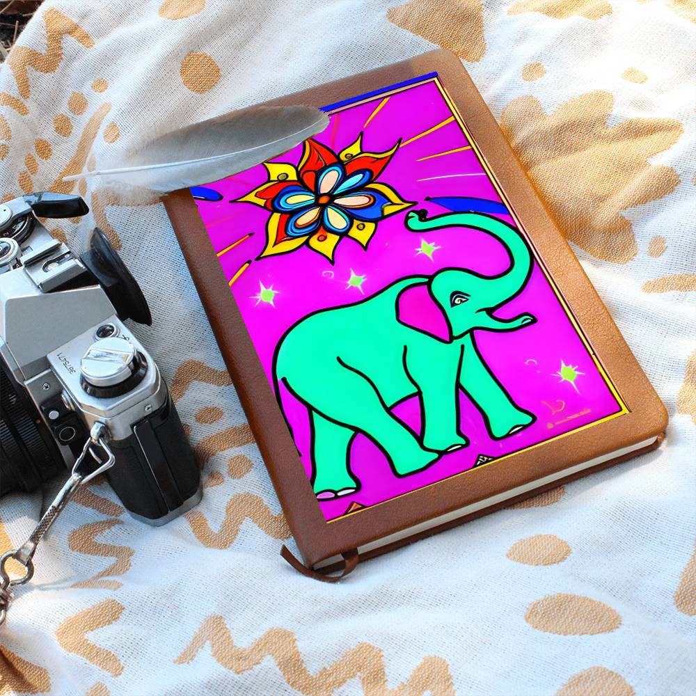 Psychedelic Elephant Art Graphic Journal - Crystallized Collective