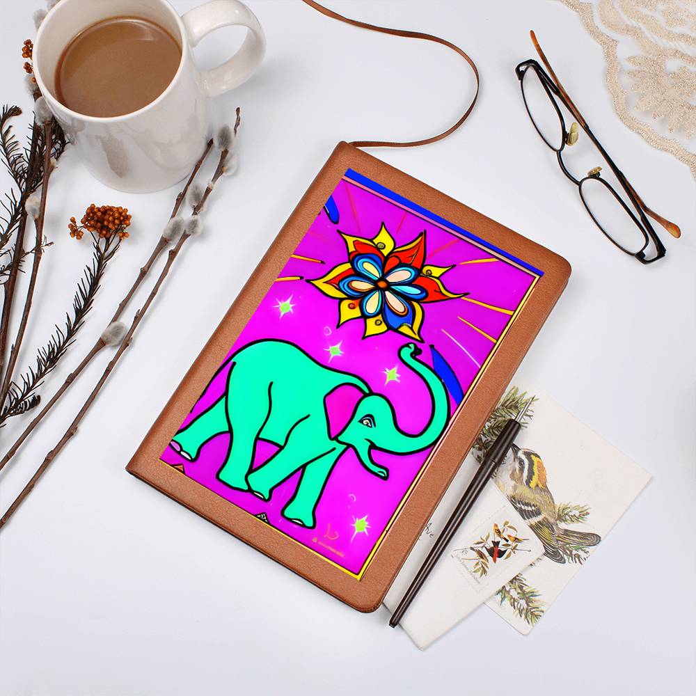 Psychedelic Elephant Art Graphic Journal - Crystallized Collective