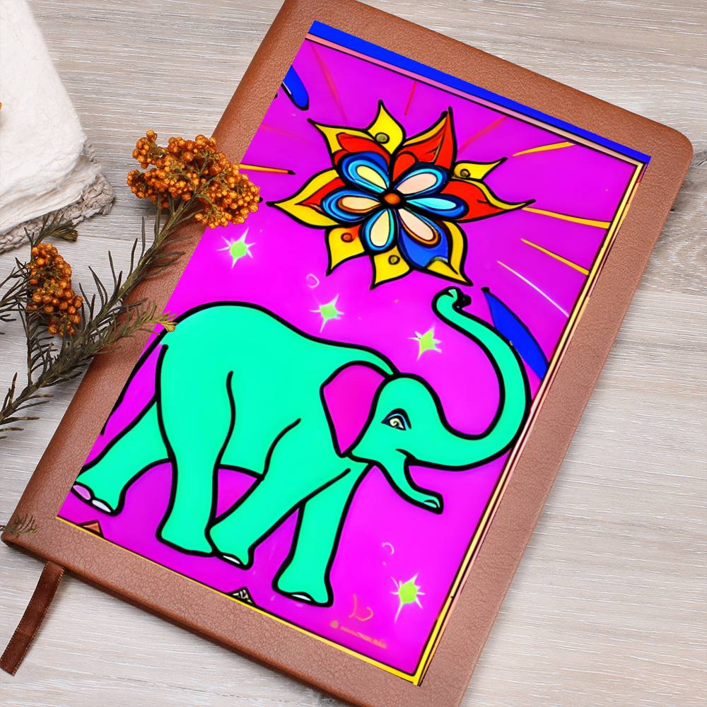 Psychedelic Elephant Art Graphic Journal - Crystallized Collective