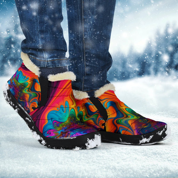 Psychedelic Fluid Art Winter Sneakers - Crystallized Collective