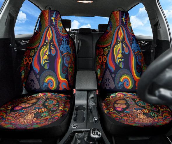 Psychedelic Groovy Hippie Car Seat Cover - Crystallized Collective
