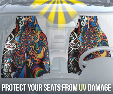 Psychedelic Hippie Art Car Seat Covers - Crystallized Collective